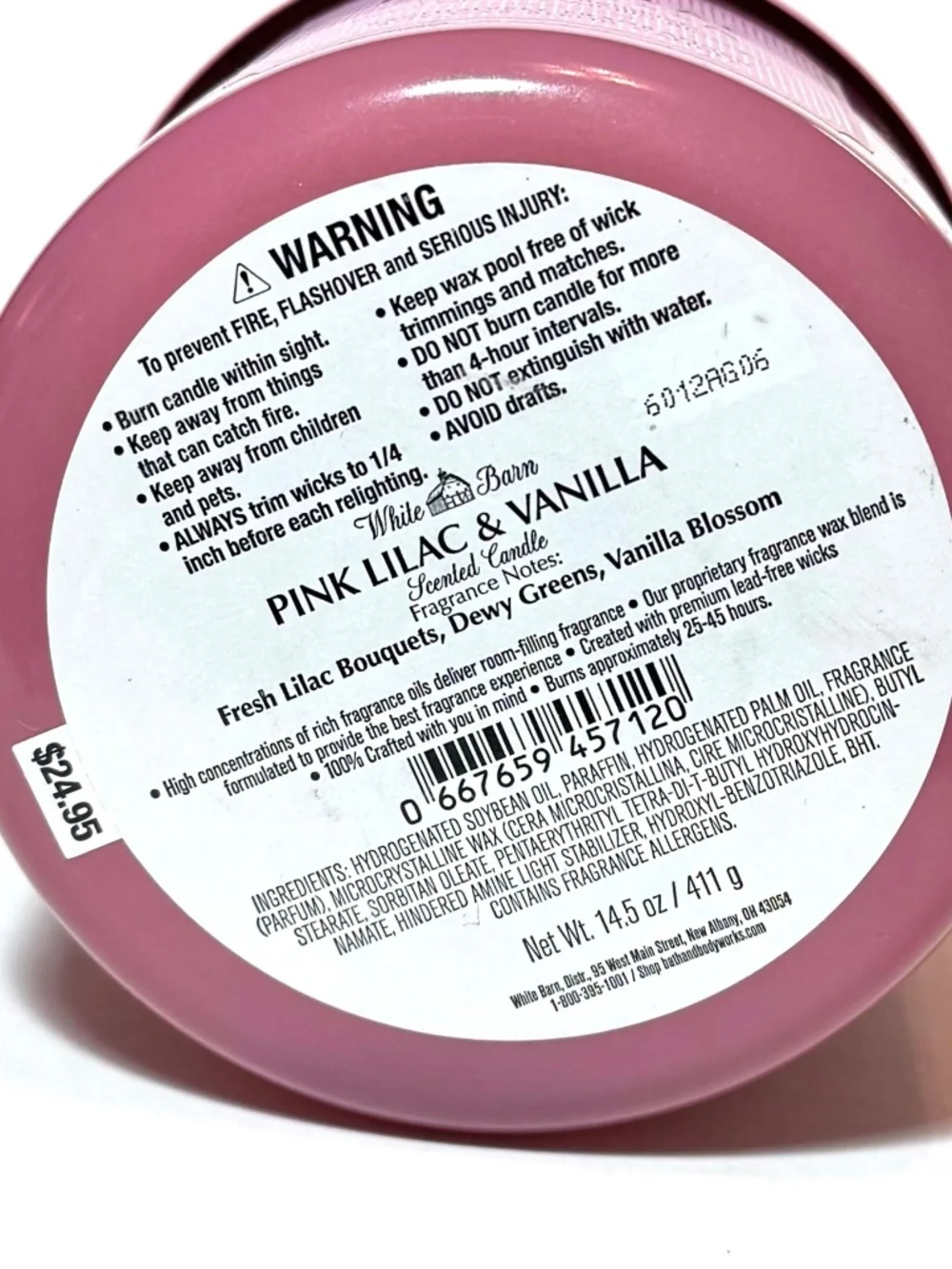 PINK LILAC & VANILLA 3-Wick Candle - Picture 3 of 3